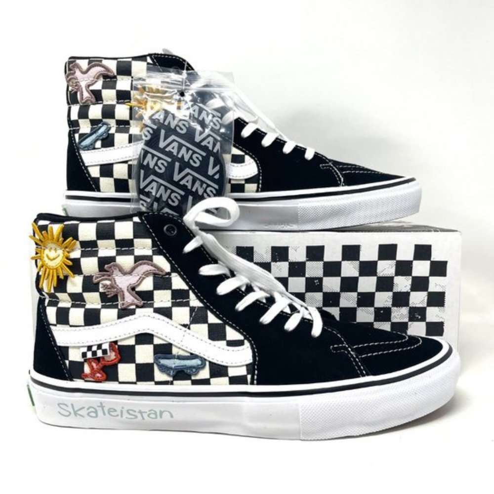💖MEGA SALE💖Vans Sk8 Hi Men  Checkered Black White Skate Sun   VN0A5FCC89C - Picture 5 of 11